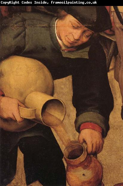 BRUEGEL, Pieter the Elder Details of Peasant Wedding Feast